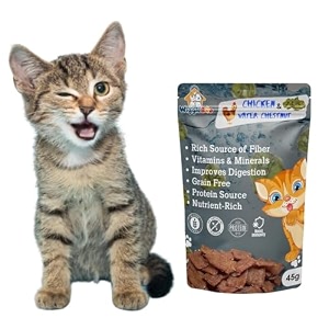 chicken amp water chestnut cat treat  protein rich  fiber rich  crunchy healthy snacks  45g