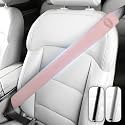 Wigoo Car Seat Belt Covers, Skin-Friendly Suede 2 Pack, 18.9 Inch, Pink