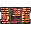 Wiha 32095 Slotted and Phillips Insulated Screwdriver Set, 1000 Volt, 19 Piece