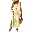 WIHOLL Maxi Dress Summer Dresses 2026 Beach Vacation Clothes Sleeveless Sundresses with Pockets Boho S-3XL