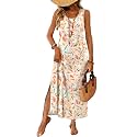 WIHOLL Maxi Dress Summer Dresses 2026 Beach Vacation Clothes Sleeveless Sundresses with Pockets Boho S-3XL