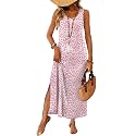 WIHOLL Maxi Dress Summer Dresses 2026 Beach Vacation Clothes Sleeveless Sundresses with Pockets Boho S-3XL