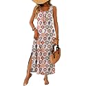 WIHOLL Maxi Dress Summer Dresses 2026 Beach Vacation Clothes Sleeveless Sundresses with Pockets Boho S-3XL