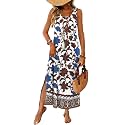 WIHOLL Maxi Dress Summer Dresses 2026 Beach Vacation Clothes Sleeveless Sundresses with Pockets Boho S-3XL