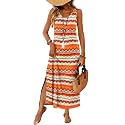 WIHOLL Maxi Dress Summer Dresses 2026 Beach Vacation Clothes Sleeveless Sundresses with Pockets Boho S-3XL