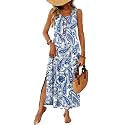 WIHOLL Maxi Dress Summer Dresses 2026 Beach Vacation Clothes Sleeveless Sundresses with Pockets Boho S-3XL