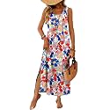 WIHOLL Maxi Dress Summer Dresses 2026 Beach Vacation Clothes Sleeveless Sundresses with Pockets Boho S-3XL