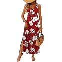 WIHOLL Maxi Dress Summer Dresses 2026 Beach Vacation Clothes Sleeveless Sundresses with Pockets Boho S-3XL