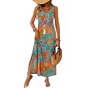 WIHOLL Maxi Dress Summer Dresses 2026 Beach Vacation Clothes Sleeveless Sundresses with Pockets Boho S-3XL
