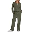 WIHOLL Women's 2 Piece Matching Lounge Set Sweatsuits Fall Outfits