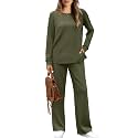WIHOLL Women's 2 Piece Lounge Sets Sweatshirt Casual Travel Outfits Fashion Wide Leg Tracksuit Cozy Sweatsuits