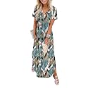 WIHOLL Women's Summer Short Sleeve Dresses Maxi Dress Vacation Beach Sundresses 2026 with Pockets