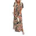 WIHOLL Women's Summer Short Sleeve Dresses Maxi Dress Vacation Beach Sundresses 2026 with Pockets