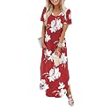 WIHOLL Women's Summer Short Sleeve Dresses Maxi Dress Vacation Beach Sundresses 2026 with Pockets