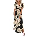 WIHOLL Women's Summer Short Sleeve Dresses Maxi Dress Vacation Beach Sundresses 2026 with Pockets