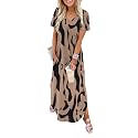 WIHOLL Women's Summer Short Sleeve Dresses Maxi Dress Vacation Beach Sundresses 2026 with Pockets