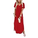 WIHOLL Women's Summer Short Sleeve Dresses Maxi Dress Vacation Beach Sundresses 2026 with Pockets