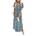 WIHOLL Women's Summer Short Sleeve Dresses Maxi Dress Vacation Beach Sundresses 2026 with Pockets