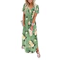 WIHOLL Women's Summer Short Sleeve Dresses Maxi Dress Vacation Beach Sundresses 2026 with Pockets