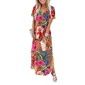 WIHOLL Women's Summer Short Sleeve Dresses Maxi Dress Vacation Beach Sundresses 2026 with Pockets