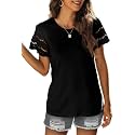 Wiholl Womens Tops Dressy Casual Short Sleeve