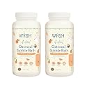 WIISH Baby Oatmeal Bubble Bath - Baby Bubble Bath for Sensitive Skin with 30% Colloidal Oatmeal | Orange + Coconut | Healing Ingredient, Soothing Itchiness, Rashes, Dryness 32 oz (520g)