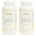 WIISH Baby Oatmeal Bubble Bath - Baby Bubble Bath for Sensitive Skin with 30% Colloidal Oatmeal | Aloe vera powder + Lavender powder Healing Ingredient, soothing Itchiness, Rashes, Dryness 32oz (520g)