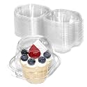 WIKDAY Plastic Individual Cupcake Containers, 100 Pack