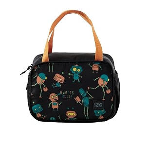 wiki denim twill lunch bag foodie for office college school amp picnic  durable amp water-resistant lunch box cover