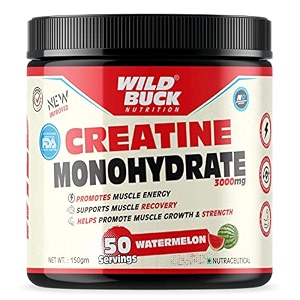 wild buck creatine monohydrate powder strength reduce fatigue 100 pure creatine lean muscle building supports muscle growth athletic performancemuscle builder50 servings watermelon