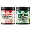 WILD BUCK Creatine Monohydrate Reduce Fatigue|Muscle Builder Supplement [50 Servings, Pink Lemonade] + Bcaa Powder For Muscle Endurance|For Women &amp; Men [Apple Berry, 30 Servings, 300G]