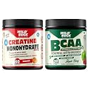 WILD BUCK Creatine Monohydrate, Strength, Reduce Fatigue, 100% Pure Creatine, Lean Muscle Building, Supports Muscle Growth, Athletic Performance, Recovery | Muscle Builder, Energy Support Supplement [50 Servings, Orange] + Wi