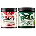 WILD BUCK Creatine Monohydrate, 100% Pure Creatine, Energy Support Supplement [50 Servings, Mix Berries] + Bcaa Powder With For Women &amp; Men [Apple Berry, 30 Servings, 300G]