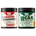 WILD BUCK Creatine Monohydrate, 100% Pure Creatine, Energy Support Supplement [50 Servings, Pink Lemonade] + Bcaa Powder With For Women &amp; Men [Orange Mango, 30 Servings, 300G]