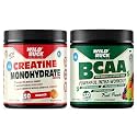 WILD BUCK Creatine Monohydrate,Strength,Reduce Fatigue,100% Creatine|[50 Servings,Orange]+Bcaa Powder With Natural &amp; Powerful Herbs For Muscle Endurance For Women &amp; Men [Fruit Punch,30 Servings,300G]