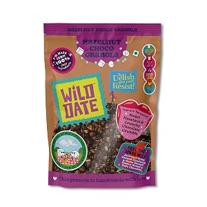 wild date hazelnut chocolate granola  crunchy baked oats with hazelnuts real cocoa amp honey  gluten free plant protein rich no refined sugar  250 g