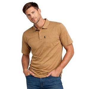 WILD ELEPHANT Men Cotton Striped Polo Neck