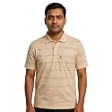 WILD ELEPHANT Men Cotton Striped Polo Neck