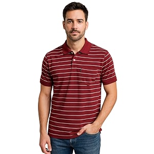 WILD ELEPHANT Men Striped Polo T-Shirt