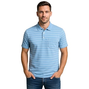 WILD ELEPHANT Men Striped Polo T-Shirt