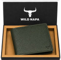 WILD NAPA Men Green Genuine Leather Wallet