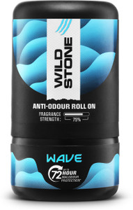 wild stone wave anti-odour roll on  up to 72-hour odour control long-lasting freshness deodorant roll-on - for men 50 ml