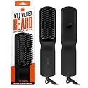 Wild Willies - Men's Beard Straightener, 3 Temperature Settings, Ceramic Tourmaline Heating Beard Powder Brush and Heating Comb, Portable, Ionic Technology, Thick Hair and