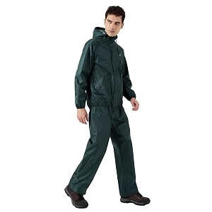 wildcraft men rain jacket  hooded waterproof design with adjustable drawstring amp elasticated cuffs  100 polyester breathable fabric for monsoon travel amp daily wear