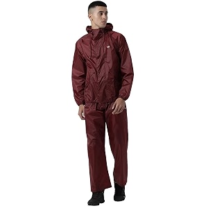 wildcraft men rain jacket  hooded waterproof design with adjustable drawstring amp elasticated cuffs  100 polyester breathable fabric for monsoon travel amp daily wear