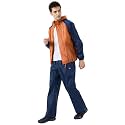 Wildcraft Polyester Men Classic 2 Tone Standard Length Raincoat Cheater Suit (43138/9) (XXL, OrangeNavy)