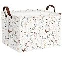Wildflower Basket for Boys &amp; Kids Home Decor Rectangular Toy Basket Canvas Cute Baby Basket for Toys, Books, Blankets &amp; More (Wildflower Butterfly)