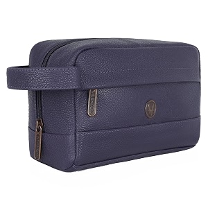 wildhorn leather toiletry bag for men amp women - dopp kit for travel large toiletry kit toiletries organizer blue 95 cm