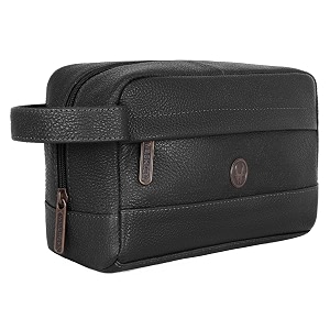 wildhorn leather toiletry bag for men amp women - dopp kit for travel large toiletry kit toiletries organizer black 95 cm