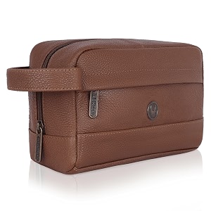 wildhorn leather toiletry bag for men amp women - dopp kit for travel large toiletry kit toiletries organizer walnut 95 cm brown